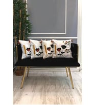 Nakışlı Püsküllü Dekoratif Kırlent Kılıfı Takımı (4 Parça - 43x43 cm) NKK003