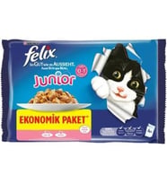 Felix Sığır Etli ve Tavuklu Yaş Kedi Maması 4 X 85 Gr (Çok Renkli)