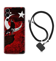 Tecno Pova 4 Kılıf Resimli Boyun Askılı İpli Desenli Silikon Wolf and Moon 2 1381