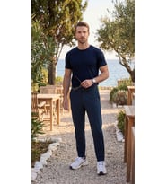 Premium %100 Organik Pamuk Basic Slimfit Lacivert Erkek Tişört