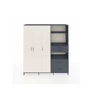Hyperion Dolap 12 Raflı 4 Çekmeceli Tek Askılı 220x44x243 Antrasit-Aytaşı/Antrasit