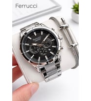 Ferrucci İç Fonksiyonları Aktif 30 Mt Suya Dayanıklı Çelik Kordonlu Erkek Kol Saati NSDKH4482.1