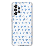 Samsung Galaxy A23 Uyumlu Mavi Kalpler Tasarımlı Şeffaf Telefon Kılıfı