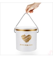 Just For You Silindir Hediye Kutusu 18,5 cm Büyük Boy – Beyaz