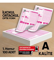 İlkokul-Ortaokul Deneme Sınavları İçin 100 Adet Optik Form