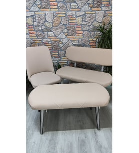 Lakost Kumaş Püf Takımı Kılıfı 2 Sandalye 1 Bench 1 Püf