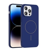 Apple iPhone 14 Pro Max Uyumlu Kılıf M-safe Şarj Özellikli Zore Ruby Sert Kapak (Lacivert)