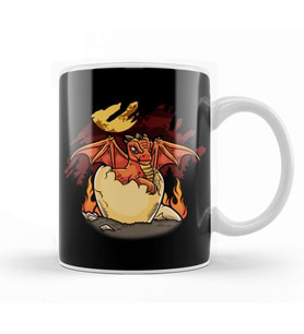 Adorable Baby Dragon Hatching Out Of A Dragon Egg Kupa Bardak Porselen