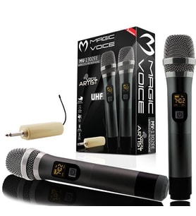 Ayt Magicvoice MV-1302EE Portatif Kablosuz 2 El Mikrofonu 6.3 Mm Jack Girişli Kablosuz 1 Verici 2 Li El Mikrofon