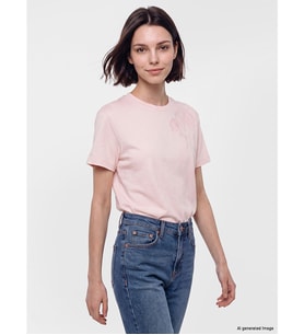LCW Modest Pembe Soft Touch Nakışlı Bluz