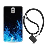 Samsung Note 3 4 5 8 9 20 Ultra 10 Lite Kılıf Boyun Askılı Silikon Blue Fire 1678