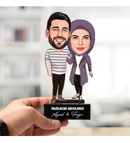 Kişiye Özel Karikatürlü Sevgiliye Hediye Ömür Boyu Yan yana Biblosu