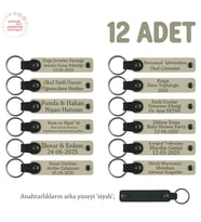 Sütlü Kahve & Siyah, Lise Sınıflarına Anlamlı Bir Mezuniyet Hatırası 12'li Set, Anı Anahtarlığı