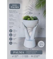 PALMA - BETON GÖRÜNÜMLÜ DEKORATİF SAKSI
