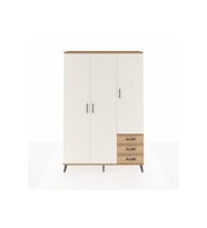 Arges Dolap 6 Raflı 3 Çekmeceli Tek Askılı 132x30x195 Çam-Aytaşı/Çam