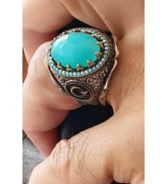 Kalsedon taşlı koleksiyon gümüş erkek yüzük