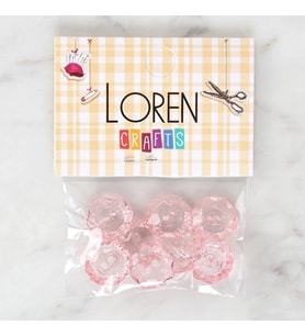 Loren Crafts Pembe 8'li Düğme - 3064
