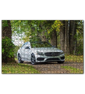 Cakapuzzle Orman Patikası ve Gri Mercedes  Puzzle Yapboz MDF (Ahşap) (120 Parça)