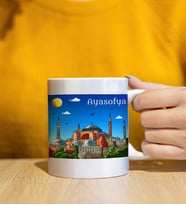 Ayasofya Tasarımlı Beyaz Kupa