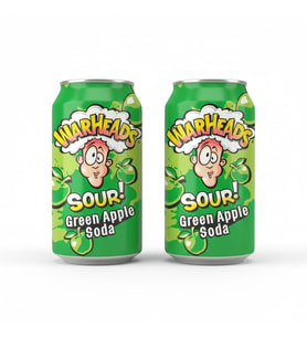 Warheads Sour Green Apple Soda - Ekşi Elma Aromalı Gazlı İçecek 330ml (2 ADET)