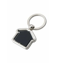Ev Şeklinde Metal Anahtarlık İç Kısmı 360 Derece Dönen Evli Anahtarlık FLYON-834 SİYAH