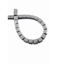 Hematit Doğal Taş Mat Gri Kare Kesim 7x7mm Dizi [AA]