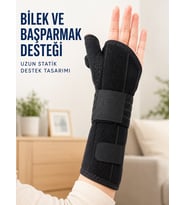 Başparmak ve El Bilek Destek Ateli Metal Destekli Ayarlanabilir Cırtlı Bileklik