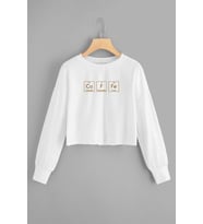 Coffe Coordinate Crop Sweatshirt (Beyaz)