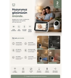 4.5 İnç Ekranlı Gece Görüşlü Bebek Kamerası ve Monitörü