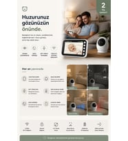 4.5 İnç Ekranlı Gece Görüşlü Bebek Kamerası ve Monitörü