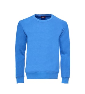 Saks Mavi Desensiz Bisiklet Yaka Sweatshirt - Wessi
