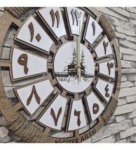 Lavinta54 Kişiye Özel Ahşap Halatlı Duvar Saati