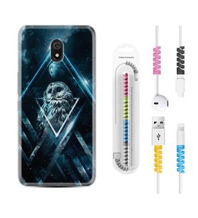 Xiaomi Redmi 8A 8 Pro 9C 9T 10C 11T Pro Kılıf Kablo Koruma Spiral Silikon Old Owl 1649