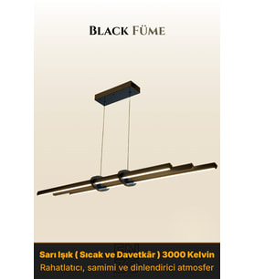 Cosmo Füme Lineer LED Sarkıt Avize – Kumandalı Dim Edilebilir – Yukarı & Aşağı Işık