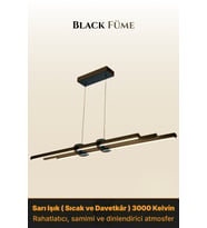 Cosmo Füme Lineer LED Sarkıt Avize – Kumandalı Dim Edilebilir – Yukarı & Aşağı Işık