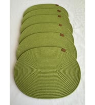 Jüt Amerikan Servis Sofra Altlığı, Masa Dekoru Supla Oval 30x40 6lı (Fıstık Yeşili)