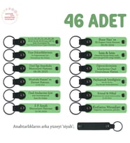 Dernek Organizasyonuna Özel 46'lı Set, Kurum İsmi ve Katılımcı İsmi Yazılı Anahtarlık, F Yeşil & Syh (Fıstık Yeşili)