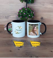 Doğum Günü Hediyesi Kupa Bardak Siyah Fotoğraflı İsme Özel