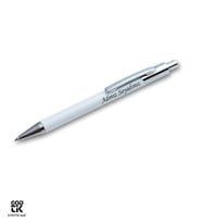Kişiye Özel Beyaz ve Gümüş Renk Metal Tükenmez Kalem GDTK-904115