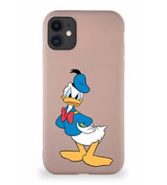 Apple iPhone 11 Soft Premier Kapak Donald Duck-D Tasarımlı Silikon Kılıf - Pudra (Şeffaf)