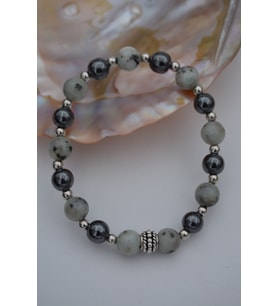 STONEAGE JEWELLERY Dalmaçyalı Akik ve Hematit Doğal Taşlı Bilekli (Altın / Dore)