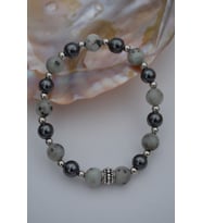 STONEAGE JEWELLERY Dalmaçyalı Akik ve Hematit Doğal Taşlı Bilekli (Altın / Dore)