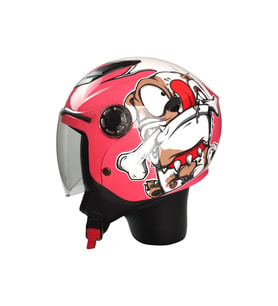 Motosiklet ve Bisiklet Yarım Camlı Çocuk Kaskı Ce Sertfikalı Abs Material Motor Kaskı Dog Pink
