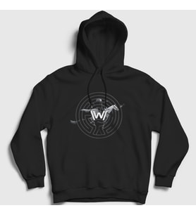 Presmono Unisex Siyah Rider Westworld Kapüşonlu Sweatshirt 225027tt