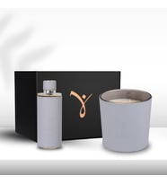 Deri Nadir Füme Gri Mum 1000gr & Deri Nadir Füme Gri Kolonya 250ml Hediye Seti