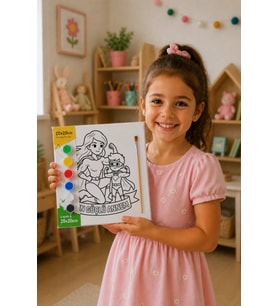 Süper Anne Temalı Boyama Tuvali Şövalesiz Boya Seti 20x20 cm