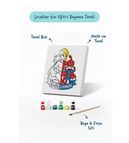 Süper Anne Temalı Boyama Tuvali Şövalesiz Boya Seti 20x20 cm