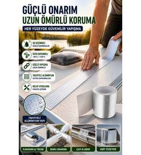 96mm Güçlü Yapışkan Tamir Bandı 2 Metre Su Geçirmez Çift Katmanlı Bant