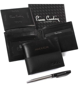 Pierre Cardin İsme Özel Deri Erkek Cüzdanı Siyah P22065S Model2