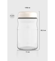 Renga Mono 1700 ml Cam Kavanoz 131076 Siyah (Bej)